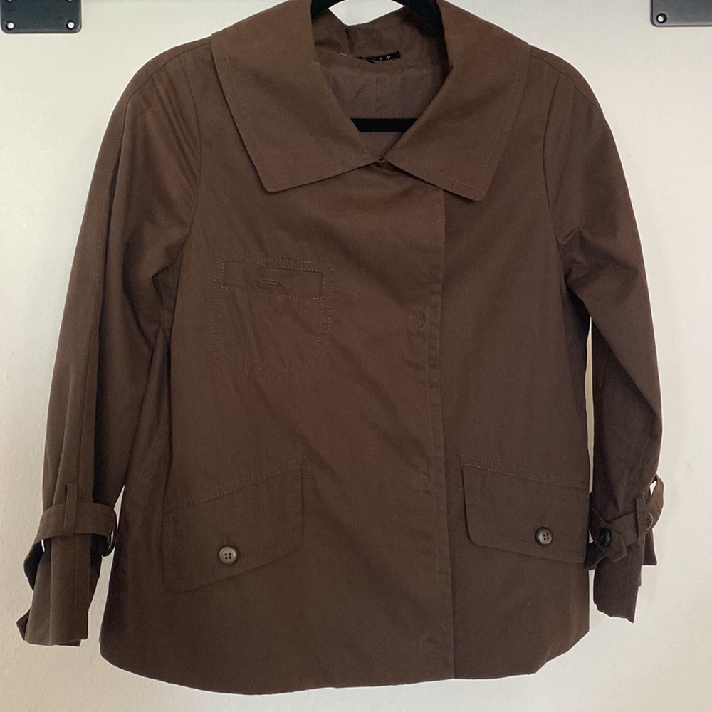 Theory Button Snap Brown Jacket in size Medium